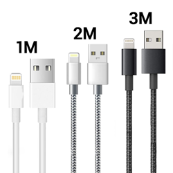 Picture of iPhone Alfa Lightning Cable 3Pack 1-2-3M iPhone Charger Fast iPhone  Charging Cable Braided Long Phone Charger Lead for iPhone XR XS X 11 Pro Max 10 8 7 6s 6 Plus 5s 5 SE 2020