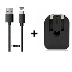Picture of Dual USB 2.1A Charger Foldable Plug & 1M Type-C Data Cable For All Mobile Phones